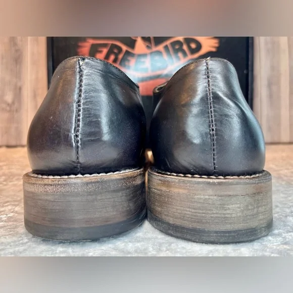 Freebird Men's Detrick Oxford Dress Slip On Leather Low Heel Black Size 10. - Picture 8 of 12
